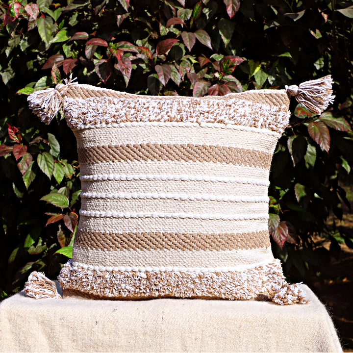 Sandy Bloom Cushion - Neutral Tones