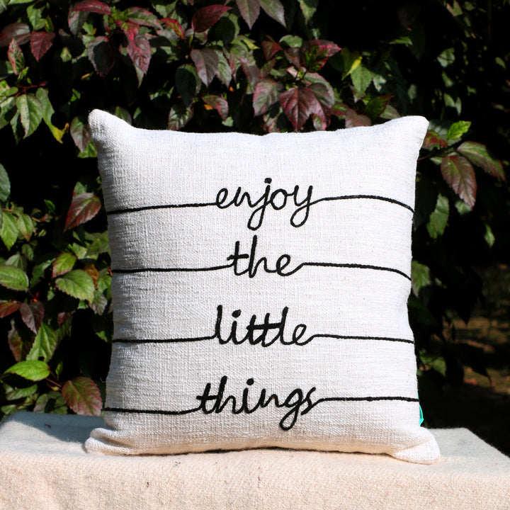 Little Joys Quote Cushion - Minimalist Design