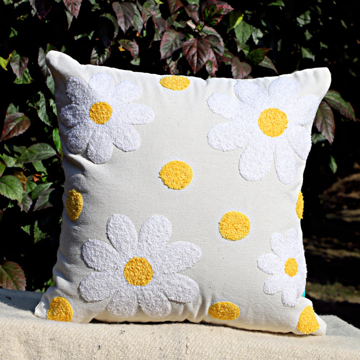 Golden Meadow Daisy Cushion - Daisies