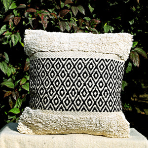 Tribal Diamond Accent Cushion - Boho Style