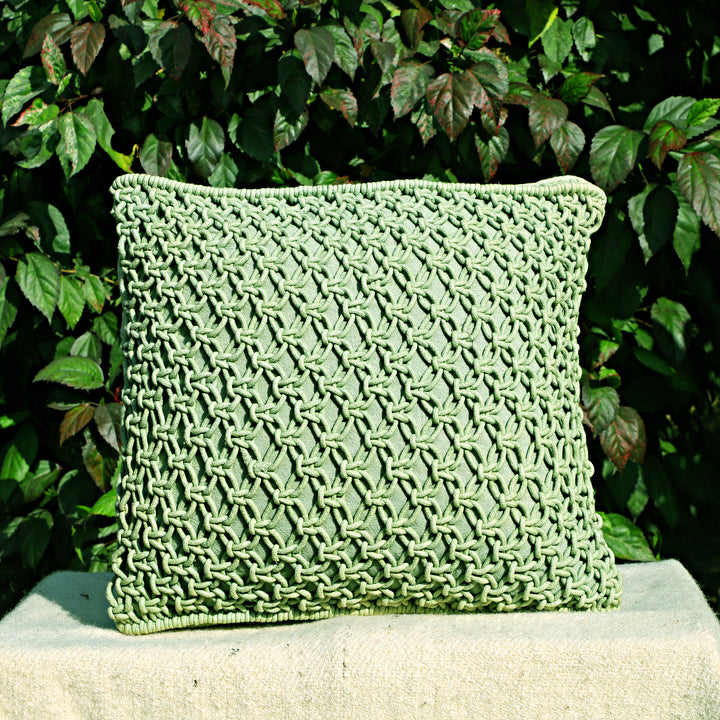 Verdant Weave Cushion - Green