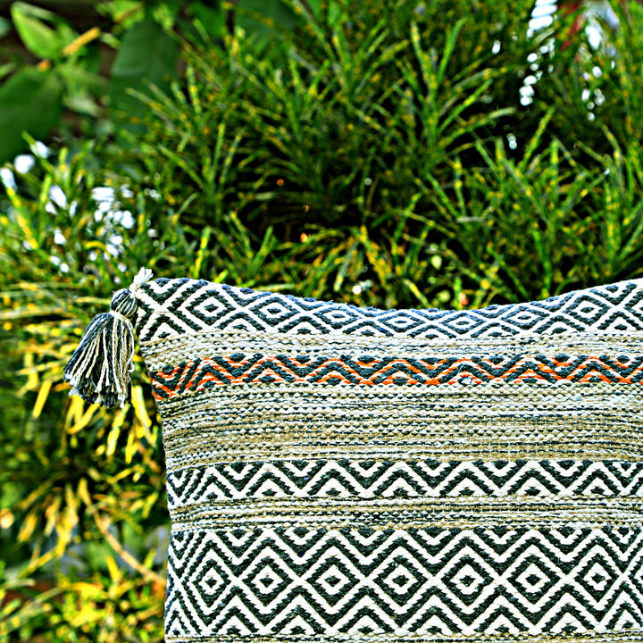 Sierra Geo Luxe Cushion - Black Chevron