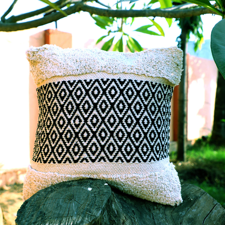 Tribal Diamond Accent Cushion - Boho Style