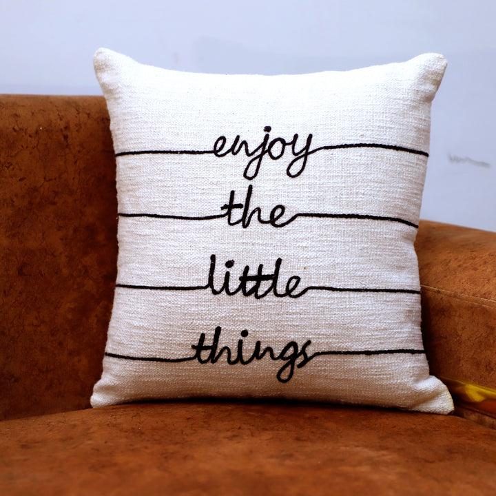 Little Joys Quote Cushion - Minimalist Design