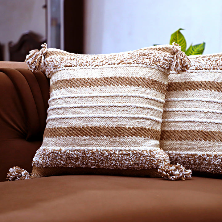 Sandy Bloom Cushion - Neutral Tones