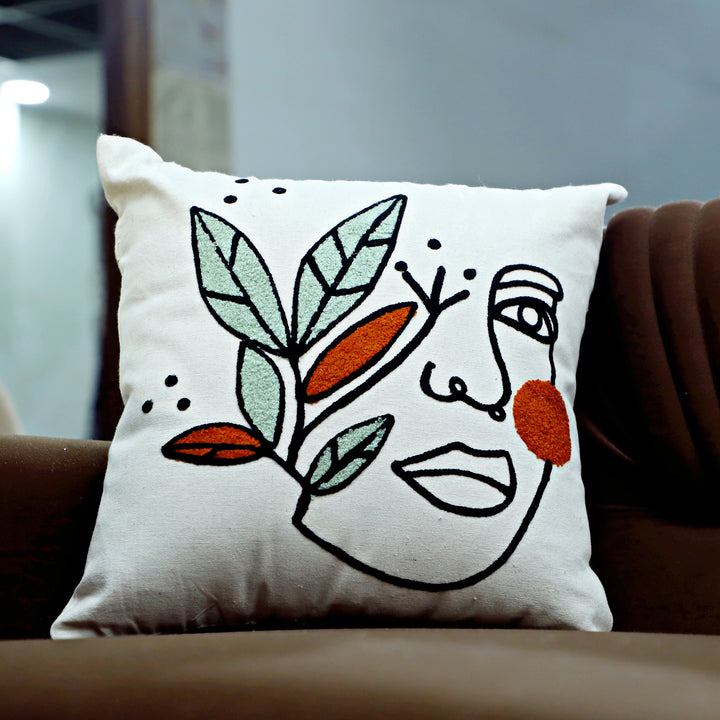 Abstract Botanica Cushion - Minimalist Design