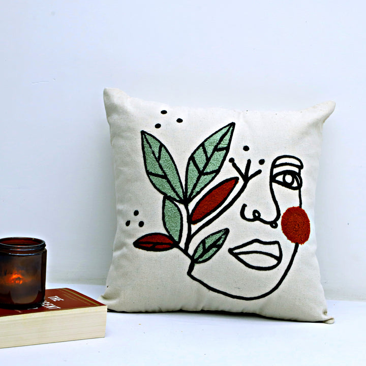 Abstract Botanica Cushion - Minimalist Design